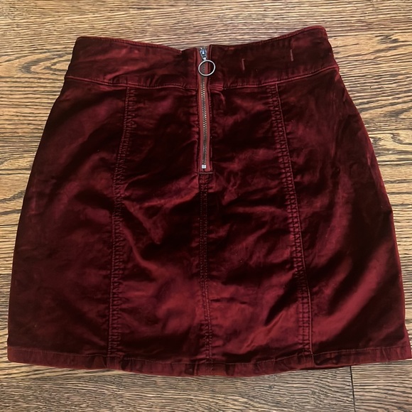 Free People Red Velvet Mini Skirt - Picture 2 of 3